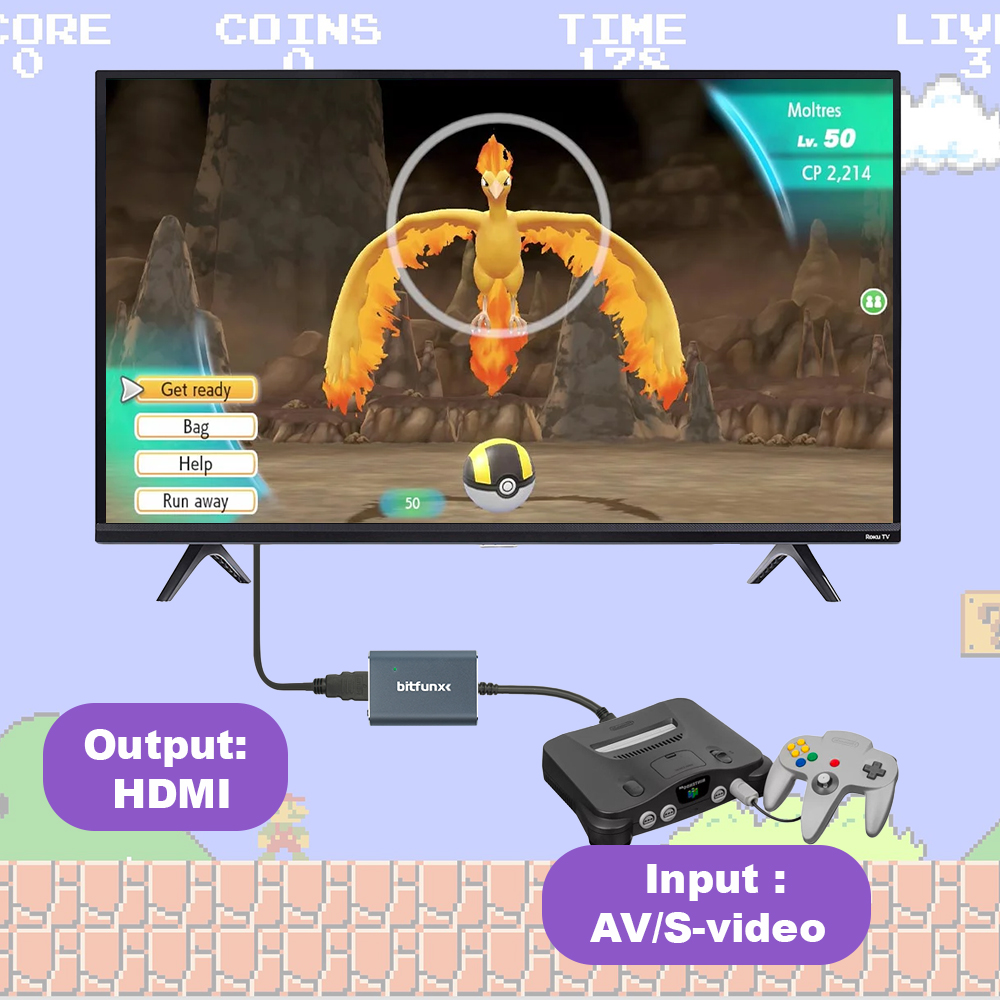 Bitfunx 720P Svideo / AV To HD - Retro Gaming N64 ulasan dan harga
